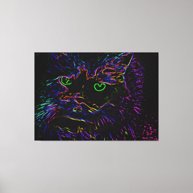 Toile Chat Neon Glow (Recto)