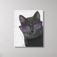 Chat noir avec lunettes de soleil