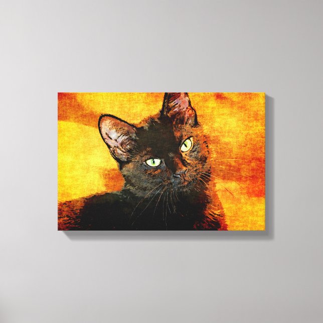 TOILE CHAT NOIR OLIVE (Recto)