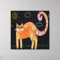 Chat orange au soleil Peinture Abstraite