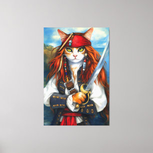 Toile Chat pirate de Swashbuckler   Imaginaire Caractère
