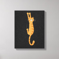 Chat Tabby Orange Accroché | Drôle chat rayé