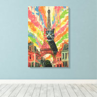 Chat Whimsical à Paris - Art Tour Eiffel