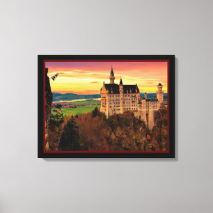 Toile Château Au Coucher Du Soleil