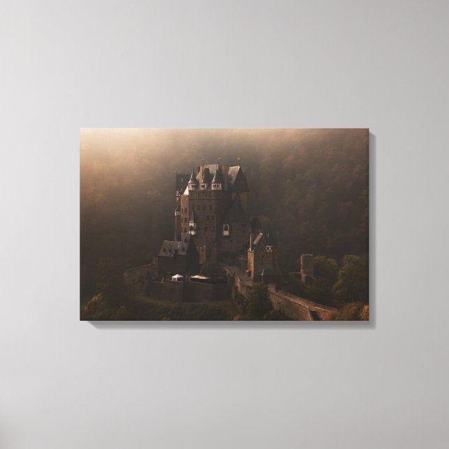 Toile Château de Burg Eltz dans le brouillard matinal (Recto)