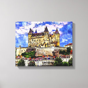 Toile Château de Saumur, vallée de la Loire, France.