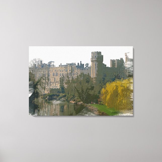 Toile Château de Warwick peinture aquarelle (Recto)