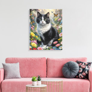Toile Chaton dans le jardin de fleurs