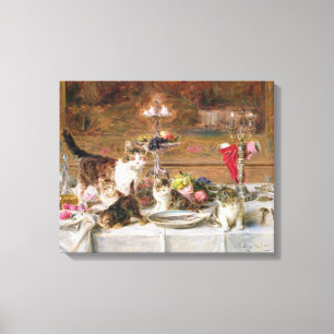Toile Chatons à un banquet, 19ème siècle