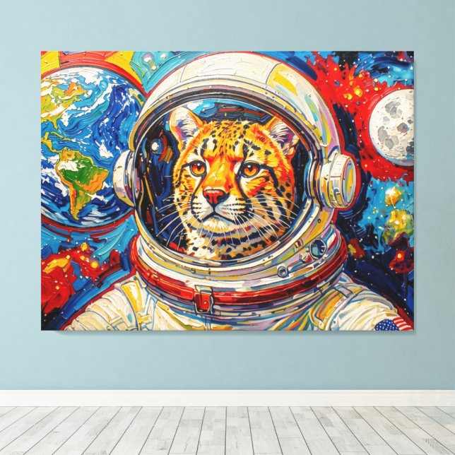 TOILE CHATS DANS L'ESPACE-OCELOT 3 (Insitu (Plancher de Bois))