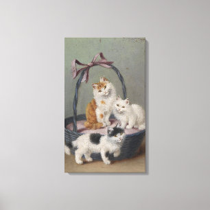 Toile Chats Sophie Sperlich vintage dans un panier