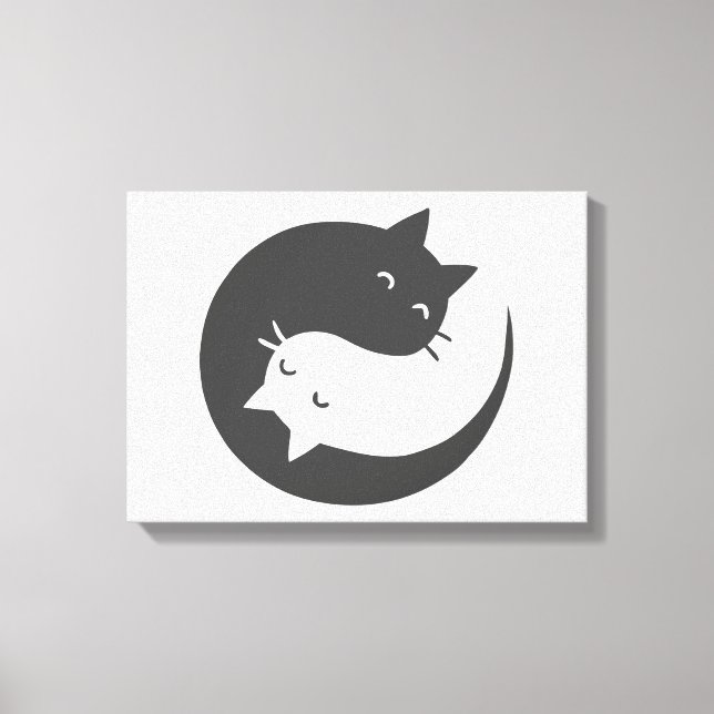 Toile Chats yin et yang mandala - Choisissez le colo arr (Recto)