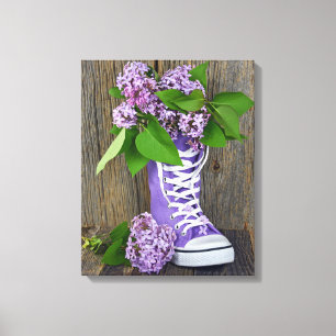 Toile Chaussures à lacets lilas