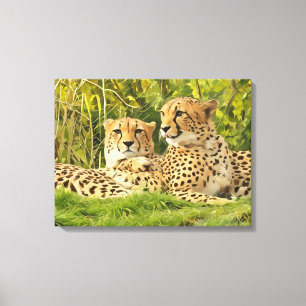 Toile Cheetah Companions - Repos dans la nature