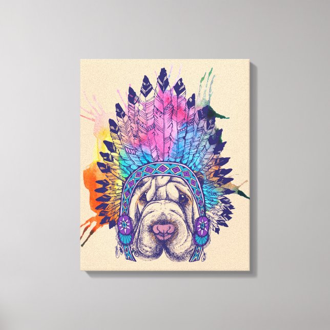 Toile Chef amérindien de Sharpei (Recto)