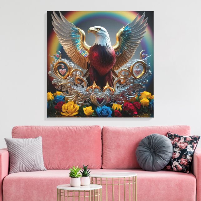 Toile Chef-d'oeuvre numérique 3D Golden Bald Eagle par A (Insitu(Salon))