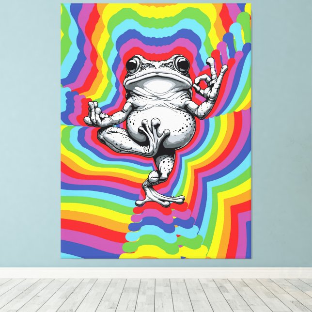 Toile Chef-d'oeuvre Zen Frog (Insitu (Plancher de Bois))