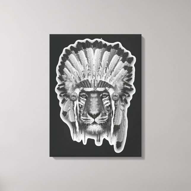 Toile Chef du tigre amérindien (Recto)