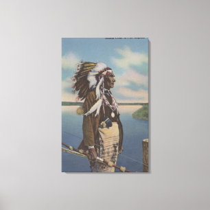 Toile Chef indien du nord-ouest dans le plein régalia