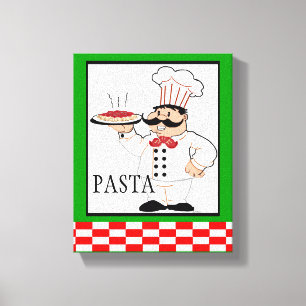 Toile Chef italien, pâtes