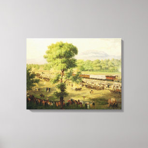 Toile Chemin de fer dans la vallée du Mexique, 1869