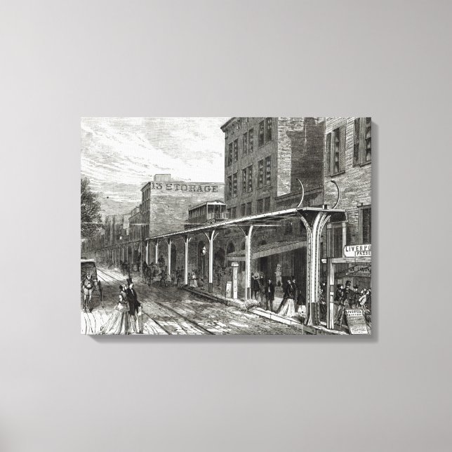 Toile Chemin de fer en hauteur à Greenwich Street, New Y (Recto)