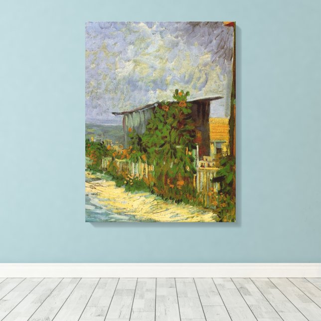 Toile Chemin Montmartre et tournesols par Vincent van Go (Insitu (Plancher de Bois))