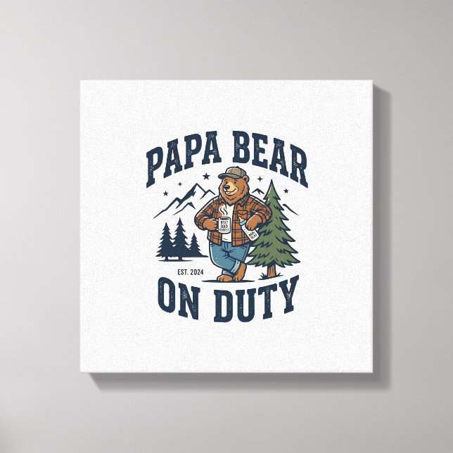 Toile Chemise de papa ours en service pour la fête des p (Recto)
