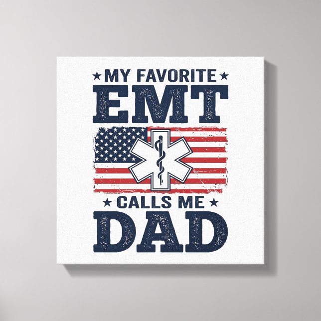 Toile Chemise Patriotique Vintage Mon EMT Préféré M'appe (Recto)