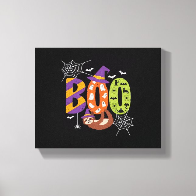 Toile Chemise T Essentielle Halloween Sloth Boo Lazy (Recto)