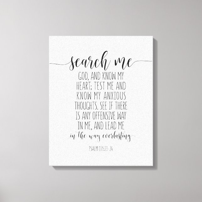 Toile Cherchez-Moi Dieu Et Connaissez Mon Coeur, Psaume  (Recto)