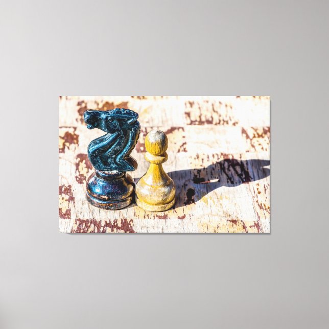 Toile Chess Pawn et Knight - anciens combattants (Recto)