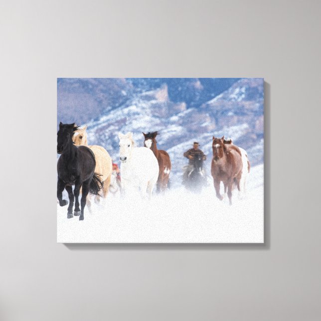 Toile Cheval à travers la neige (Recto)
