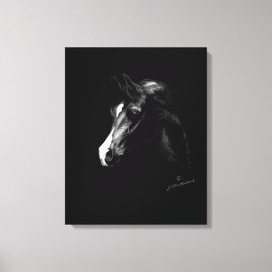 Toile Cheval arabe classique noir (option plus petite)