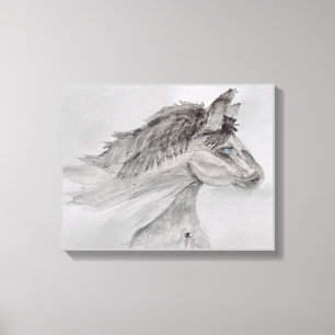 Toile Cheval aux yeux bleus
