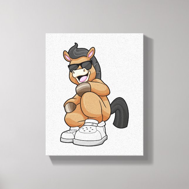 Toile Cheval avec de grandes chaussures (Recto)