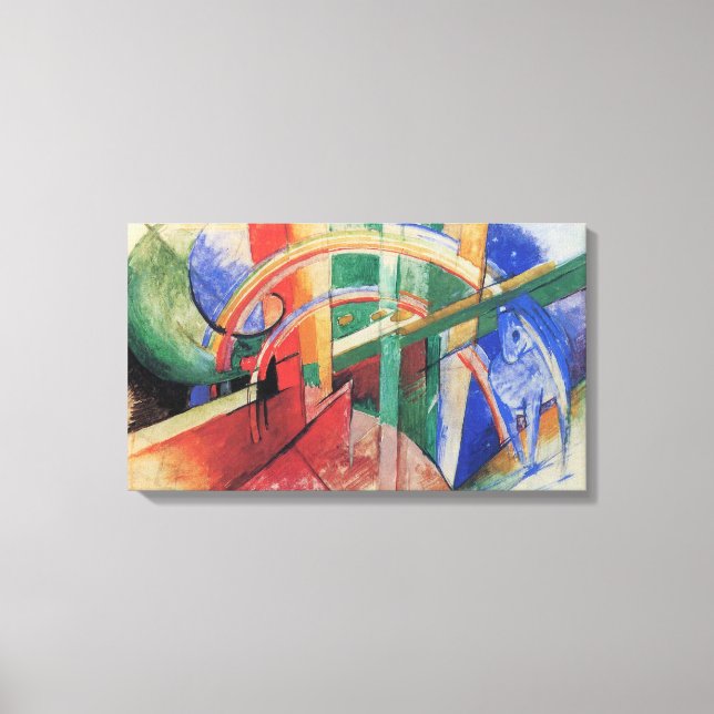 Toile Cheval bleu avec arc-en-ciel de Franz Marc (Recto)