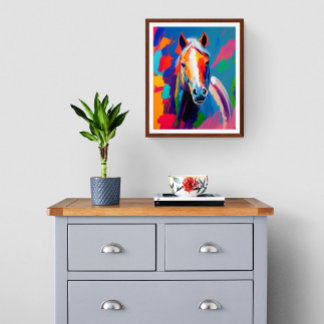 Toile cheval coloré