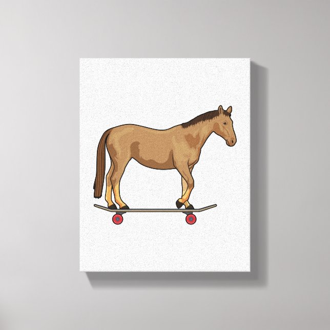 Toile Cheval comme patineur sur skateboard (Recto)