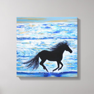 Toile Cheval courir libre par la peinture de mer