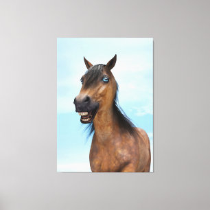 Toile Cheval de baie souriant heureux