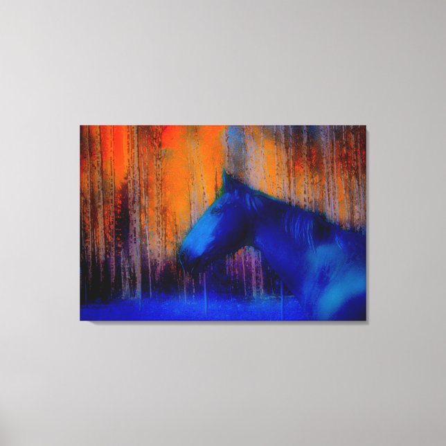 Toile Cheval de course et Forêt Art Moderne pour les ama (Recto)