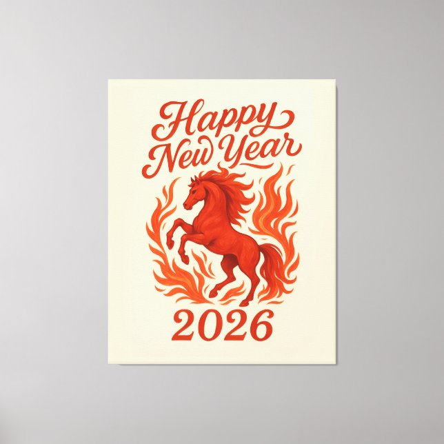 Toile Cheval de feu chinois 2026 (Recto)