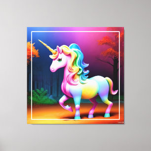 Toile Cheval de licorne blanche-37474