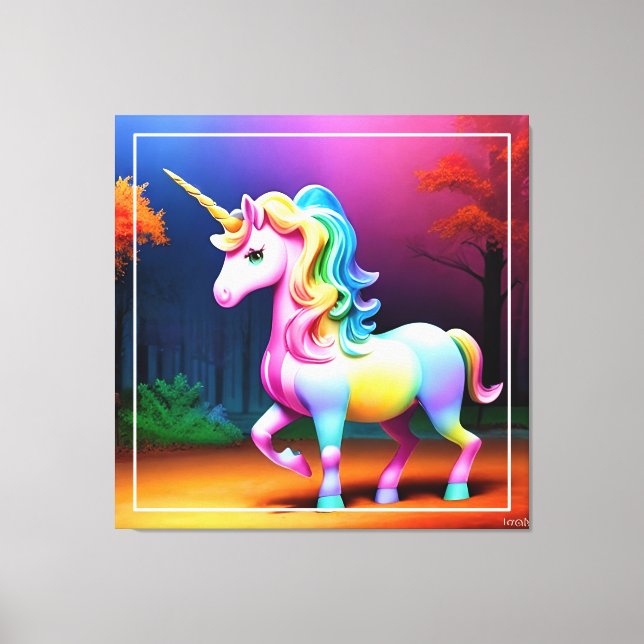 Toile Cheval de licorne blanche-37474 (Recto)
