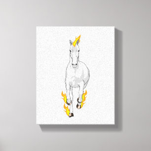 Toile Cheval en flamme