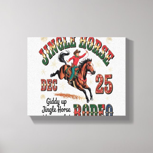 Toile Cheval Jingle Rodeo de Noël (Recto)