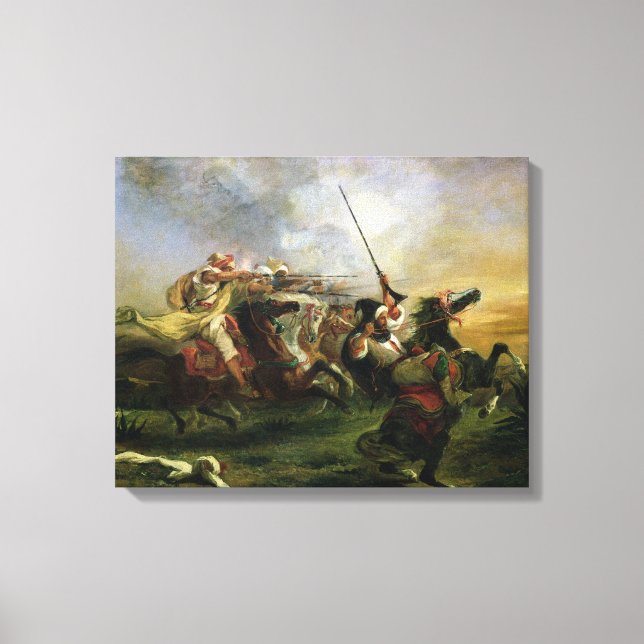 Toile Cheval marocain en action militaire, 1832 (Recto)