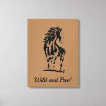 Cheval sauvage et libre Premium Wrapped Canvas (Gl