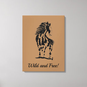 Toile Cheval sauvage et libre Premium Wrapped Canvas (Gl